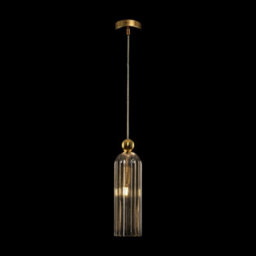 Luminosa Lighting Luminosa Antic Modern Slim Pendant Ceiling Light Gold, Glass Cognac Shade - thumbnail 2