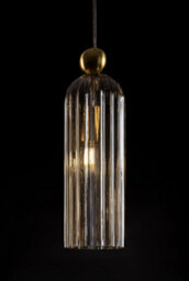 Luminosa Lighting Luminosa Antic Modern Slim Pendant Ceiling Light Gold, Glass Cognac Shade - thumbnail 3