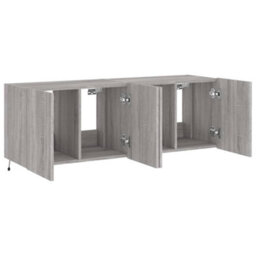 Berkfield Durable Tv Wall Cabinets With Led Lights 2 Pcs Grey Sonoma 60X35X41 Cm - thumbnail 8