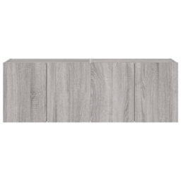 Berkfield Durable Tv Wall Cabinets With Led Lights 2 Pcs Grey Sonoma 60X35X41 Cm - thumbnail 9