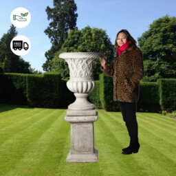 Large Edwardian Design Vase On Giant Square Plinth - thumbnail 3