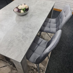 Kosy Koala Grey Kitchen Dining Table, 2 Grey Tufted Velvet Chairs And 1 Bench Dining Set - thumbnail 8
