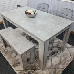 Kosy Koala Grey Kitchen Dining Table, 2 Grey Tufted Velvet Chairs And 1 Bench Dining Set - thumbnail 2
