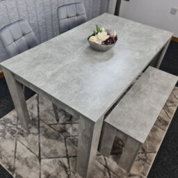 Kosy Koala Grey Kitchen Dining Table, 2 Grey Tufted Velvet Chairs And 1 Bench Dining Set - thumbnail 5