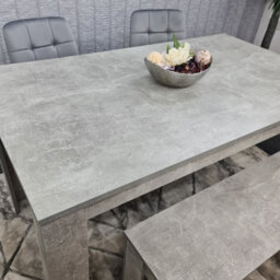 Kosy Koala Grey Kitchen Dining Table, 2 Grey Tufted Velvet Chairs And 1 Bench Dining Set - thumbnail 6
