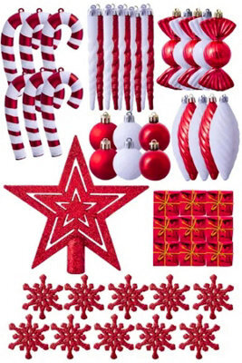 Christmas Tree World The Red & White Bauble 52Pc Accessories Set - image 1
