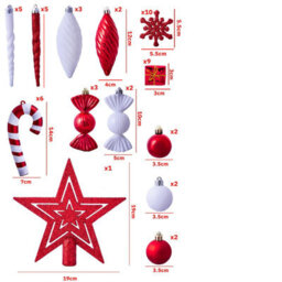 Christmas Tree World The Red & White Bauble 52Pc Accessories Set - thumbnail 4