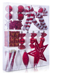 Christmas Tree World The Red & White Bauble 52Pc Accessories Set - thumbnail 2