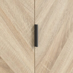 LPD Stockholm Chevron 2 Door Wardrobe - Engineered Wood - L58 X W100 X H190 Cm - Sonoma Oak/black Matte - thumbnail 5