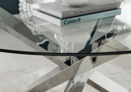 Furniturebox Uk Vogue Round Dining Table And 4 Navy Pesaro Silver Leg Chairs - thumbnail 3