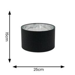 Valuelights Reni Black & Silver Inner Drum Ceiling Lamp Shade And Bulb (D)25Cm - thumbnail 8