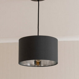 Valuelights Reni Black & Silver Inner Drum Ceiling Lamp Shade And Bulb (D)25Cm - thumbnail 2