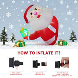 Living And Home 1 Meter Inflatable Outdoor Decoration With Led Lights For Christmas - thumbnail 3