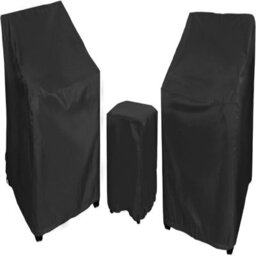 Protective Covers For Patio Furniture, Set Of 3 Waterproof Tavern Chair Covers, Black - thumbnail 2