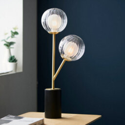 Luminosa Lighting Luminosa Rome Complete Table Lamp, Satin Brass Plate, Glass - thumbnail 2