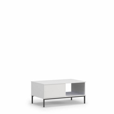 Arte Querty 02 Coffee Table In White Matt - Sleek Storage Elegance - W1000mm X H470mm X D600mm - image 1