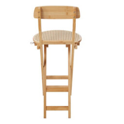 Living And Home Bamboo Folding Bar Stool Counter Height Dining Chair With Backrest And Footrest - thumbnail 6