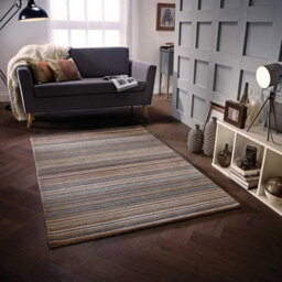 Handmade Modern Easy To Clean Striped Natural Wool Rug For Living Room & Bedroom-80Cm X 150Cm - thumbnail 1