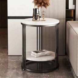 Round Marble Side End Table, Coffee Bedside Table - thumbnail 6