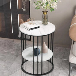 Round Marble Side End Table, Coffee Bedside Table - thumbnail 5
