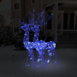 Berkfield Colourful Acrylic Reindeer Christmas Decorations 2 Pcs 120 Cm Blue - thumbnail 2