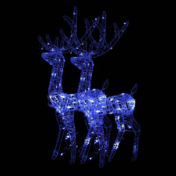 Berkfield Colourful Acrylic Reindeer Christmas Decorations 2 Pcs 120 Cm Blue - thumbnail 1