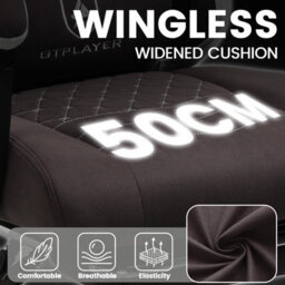 Gtplayer Fabric Gaming Chair With Footrest, Computer Chairs For Adults With Pocket Spring Cushion Ergonomic For Home Office, Brown - thumbnail 5
