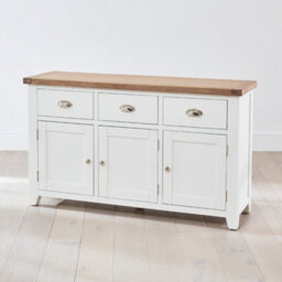 The Furniture Market Cheshire White Painted Large 3 Drawer 3 Door Sideboard - thumbnail 3