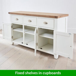 The Furniture Market Cheshire White Painted Large 3 Drawer 3 Door Sideboard - thumbnail 5
