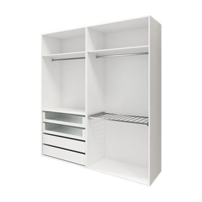 GoodHome Atomia Freestanding White Particle Board Wardrobe, Clothing & Shoes Organiser (H)2250mm (W)2000mm (D)655mm - image 1