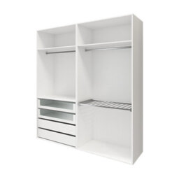 GoodHome Atomia Freestanding White Particle Board Wardrobe, Clothing & Shoes Organiser (H)2250mm (W)2000mm (D)655mm - thumbnail 1