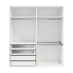 GoodHome Atomia Freestanding White Particle Board Wardrobe, Clothing & Shoes Organiser (H)2250mm (W)2000mm (D)655mm - thumbnail 2