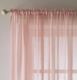 "Tyrone Textiles Eden Blush 100% Recycled Plain Voile Panel - Pair 140 X 122 Cm (55X48"")" - thumbnail 2