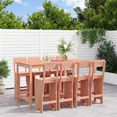 Berkfield 9 Piece Garden Bar Set Solid Wood Douglas - image 1