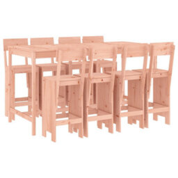 Berkfield 9 Piece Garden Bar Set Solid Wood Douglas - thumbnail 2