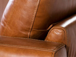Angel Cerda Elegant Brown Leather Armchair With Walnut Legs - thumbnail 4