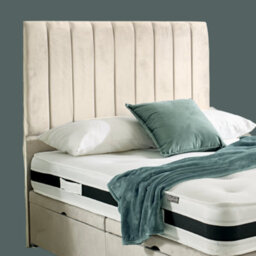 "Urban Textures - Apollo 26"" High Velvet Fabric Upholstered Bed Panelled Headboard - Cream"