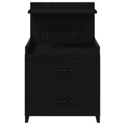 Berkfield Bedside Cabinet With 2 Drawers Black 40X36.5X62 Cm - thumbnail 4