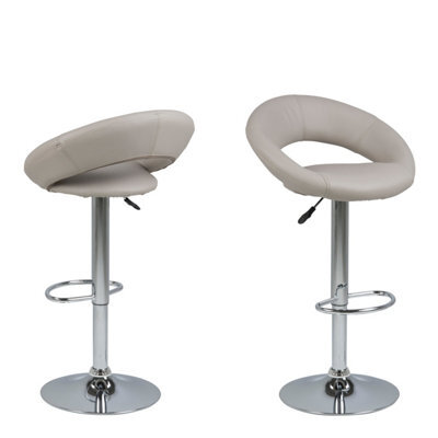 Furniture To Go Plump Light Grey Swivel Bar Stool With Open Back - image 1