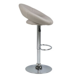 Furniture To Go Plump Light Grey Swivel Bar Stool With Open Back - thumbnail 3