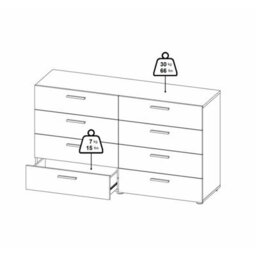 Wyld Haus Daejeon Black Wide Wooden Chest Of 8 Drawers - thumbnail 7