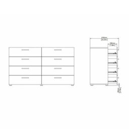 Wyld Haus Daejeon Black Wide Wooden Chest Of 8 Drawers - thumbnail 6