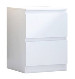 SquareBoxx Fairfield Minimalist Large Chest Of Drawers 2 Draw In Matt White - thumbnail 4