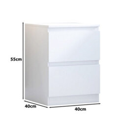 SquareBoxx Fairfield Minimalist Large Chest Of Drawers 2 Draw In Matt White - thumbnail 5