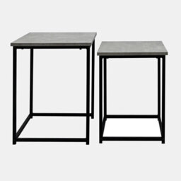 Ohs Manhattan Set Of 2 Square Nest Of Tables Modern End Side Coffee Table - Grey - thumbnail 2