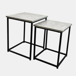 Ohs Manhattan Set Of 2 Square Nest Of Tables Modern End Side Coffee Table - Grey - thumbnail 1