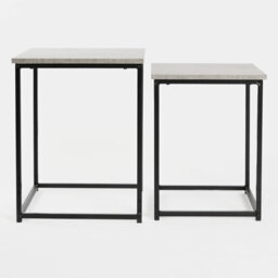 Ohs Manhattan Set Of 2 Square Nest Of Tables Modern End Side Coffee Table - Grey - thumbnail 7