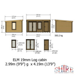 Shire Summerhouse, Elm 10X14 19mm Log Cabin - thumbnail 8