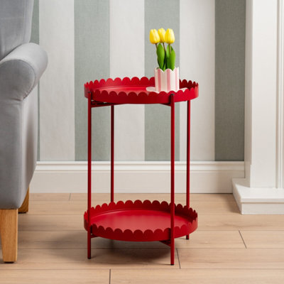 Scottish Everlastings Ltd. Scottish Everlastings Red Round Scallop Table - image 1