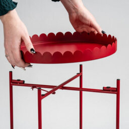 Scottish Everlastings Ltd. Scottish Everlastings Red Round Scallop Table - thumbnail 3